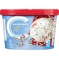 1.5 L container of Compliments Candy Cane Ice Cream