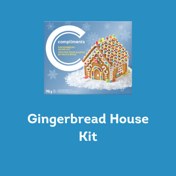 A blue box of Compilments Gingerbead House Kit