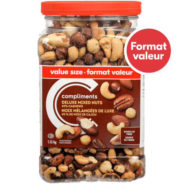 Container of Deluxe Mixed 40% Cashews Value Size