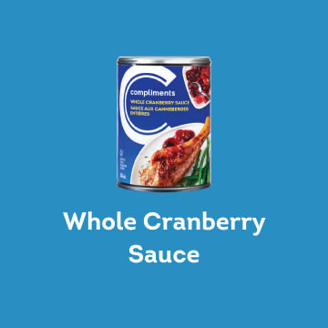 A can of Compliments whole cranberry sauce