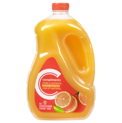 Jug of Compliments orange juice, with pulp