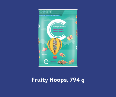 Bag of Fruity Hoops cereal