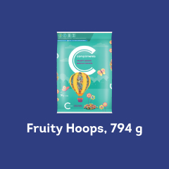 Bag of Fruity Hoops cereal