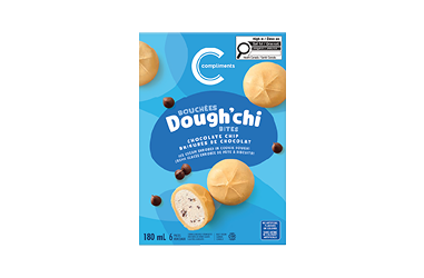 Chocolate Chip Cookie Dough Ice Cream Bites in blue box