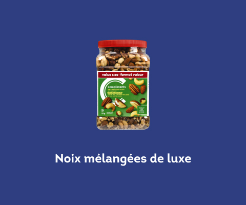 Contenant de taille économique pour les mélanges de noix de luxe