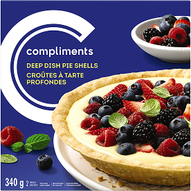 Compliments Deep Dish Pie Shell in a blue box.