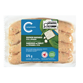 Package of Compliments Chicken, Feta and Spinach Sausage